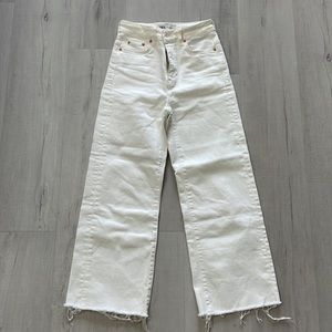 zara white culotte wide leg jeans